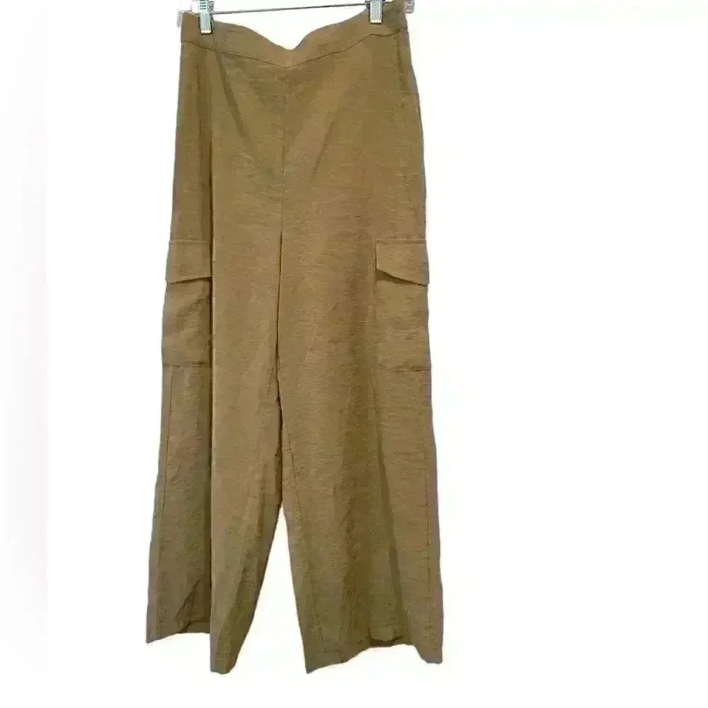 RACHEL By Rachel Roy Pull On Cropped Wide Leg Cargo Pant Size M
